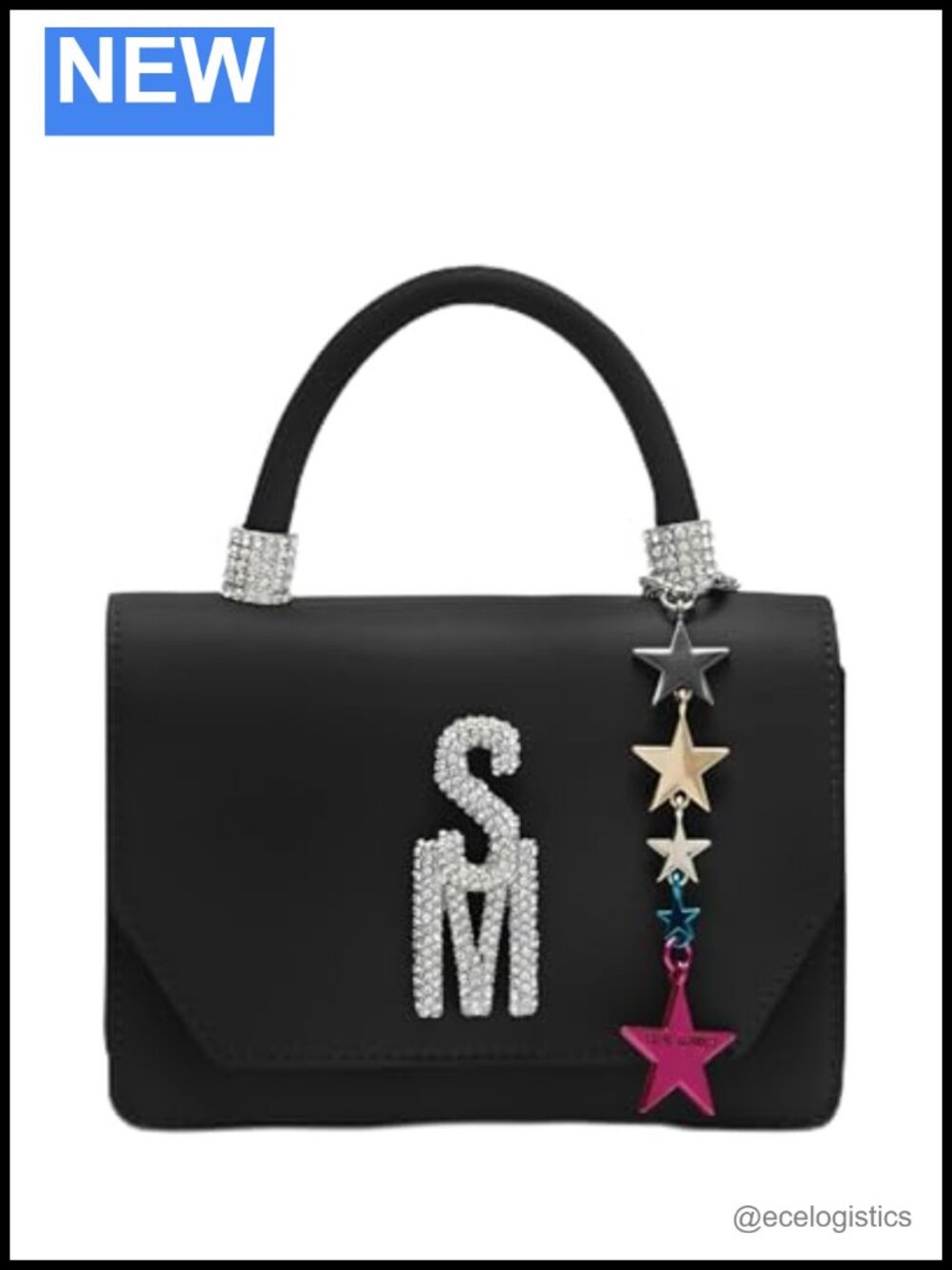 Faux Leather Satchel Handbag with Crossbody Strap